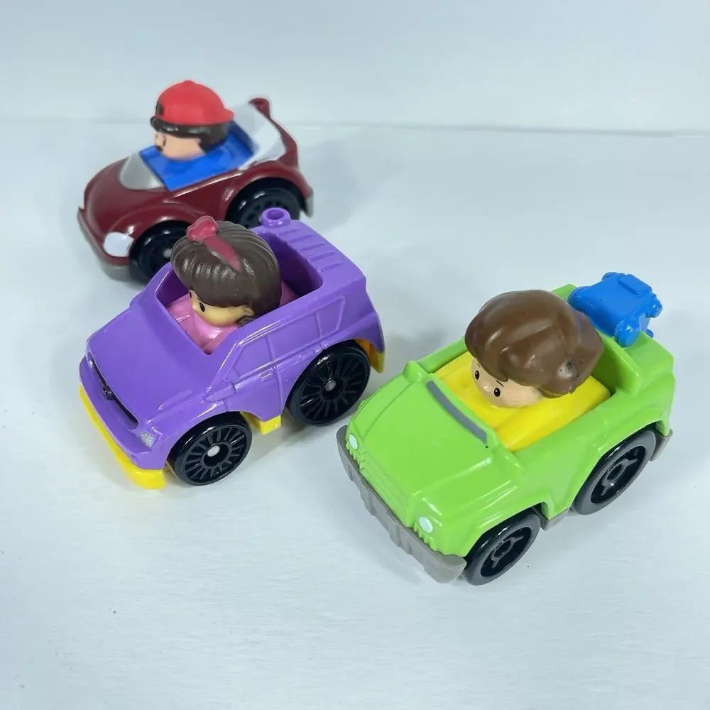 Fisher Price Little People Wheelies Mia Purple Car Green SUV Red Race Car‎ Lot 3